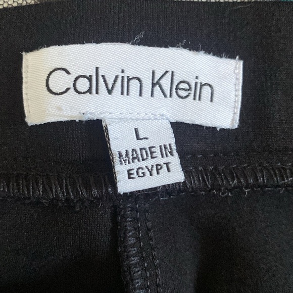 Calvin Klein Black Ponte Pants Dress Double Knit Stretch Sz L - Picture 7 of 9